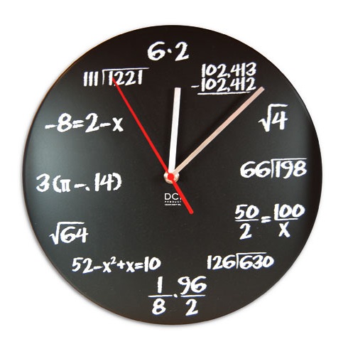 壁掛け時計レビュー 理数系には堪らない 数式が書かれたポップクイズクロック Wall Clocks